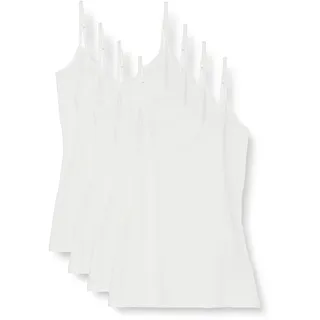 Amazon Essentials Damen Strick-Lagen-Camisole mit V-Ausschnitt in schmaler Passform (erhältlich in Übergrößen), 4er-Pack, Weiß, L