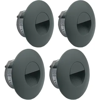 LIGHTWORLD24 Welt der Lichter LED Stufen-beleuchtung Wand-einbauleuchte Einbaustrahler außen innen Wandleuchte Treppen-leuchte Licht IP65 230V Grau 4er SET