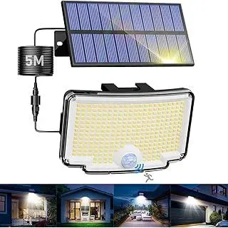 nipify Solarlampen für Außen mit Bewegungsmelder, 318 LED 3 Modi Solar Aussenleuchte IP65 Wetterfest, Weitwinkelbeleuchtung Hell Solarleuchte Solarstrahler für Aussen Outdoor Hauswand Garten