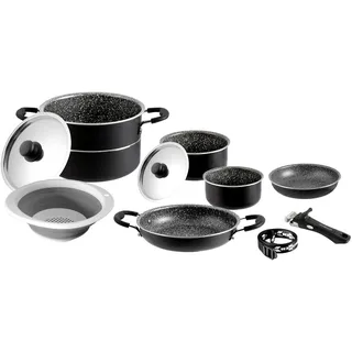 Camping-Kochgeschirr aus Aluminium, Piraten-Set 9+1 ø 24 cm