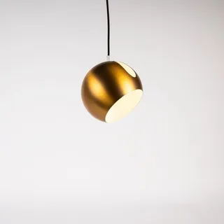 s.luce Galerieleuchte Ball 5m Abhängung Gold/Weiß Ø 20cm , Goldfarben, Weiß , Metall , Rund , E27 , 20x13x20 cm , Lampen & Leuchten, Innenbeleuchtung, Hängeleuchten, Pendelleuchten