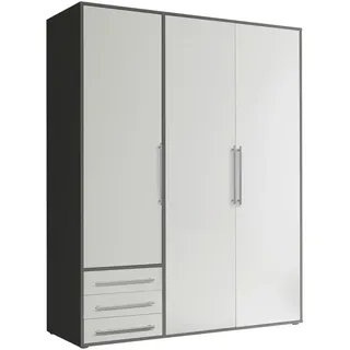 Livetastic Drehtürenschrank Lyss 155 x 194 x 58 cm Weiß/Graphit