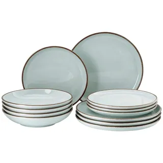 Rosenthal Kombiservice , Mintgrau , Keramik , 12-teilig , lebensmittelecht, stapelbar , Geschirr, Geschirrsets, Kombiservice