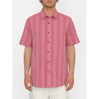 Volcom Newbar Stripe Kurzarmhemd - Washed Ruby - S
