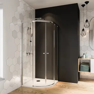 Breuer Fara 6 Runddusche mit Schiebetür 90 x 190 cm Klarglas