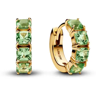 Pandora Timeless Grüne Creolen-Ohrringe aus 14 Karat Vergoldetem Sterling Silber mit Zirkonia, 263851C01