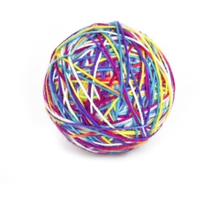 ZAMIBO Ball aus Wolle, Mehrfarbig, Glöckchen, 10 cm