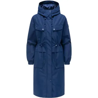 Langmantel NAVAHOO "Langmantel Kirschwind 14", Damen, Gr. L, blau (navy), Obermaterial: 100% Polyester PES.  Obermaterial: Futter: 100% Polyester PES., Mäntel Langmantel