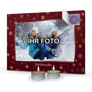 printplanet - Duftkerzen-Adventskalender 2026 mit eigenem Foto Bedruckt - Rahmen 3
