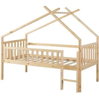 [en.casa] Hausbett Sotkamo 90 x 200 cm Kiefer massiv natur beige