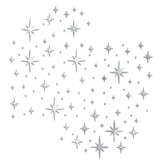 82 Stück 3D Sterne Wandtattoo Schlafzimmer, Spiegelaufkleber Silber Acryl Wandaufkleber Set, Sterne Leuchtend Selbstklebend Wanddeko für Wohnzimmer Kinderzimmer, DIY Kunst Wandspiegel Deko