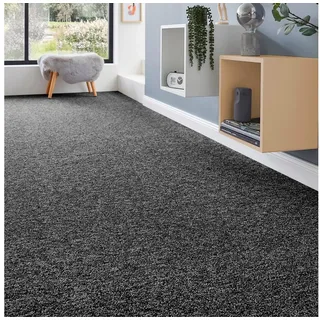 Andiamo Teppichboden »Matz, Schlinge, Made in Belgium« rechteckig 6 mm Höhe meliert, Breite 400 cm oder 500 cm, strapazierfähig & pflegeleicht, schwarz