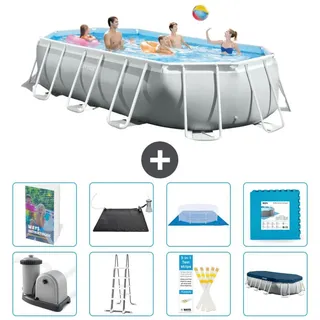 Prism Frame Pool Oval - 503x274x122 cm - 9-teilig S621 - Grau