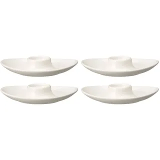 Eierbecher VILLEROY & BOCH "Eierbecher For Me 14.8 x 11.5 cm 4er Set weiß", weiß, Porzellan, Eierbecher, Eierbecher