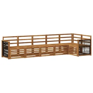 vidaXL Outdoor-Sofagarnitur 5 stk. Natur Massivholz Akazie - Weiß