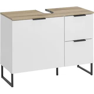 BASIC by Balculina Waschbeckenunterschrank weiß Eiche 80 cm, - DALIA