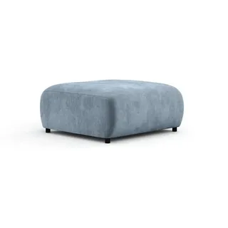 Maison de Reve Pouf S Zanzibar Blau Grau Samtstoff , Textil , Füllung: Schaumstoff , Quadratisch , Rundrohr , 88x37x88 cm , Oeko-Tex® Standard 100, FSC 100%, Hergestellt in Europa , Wohnzimmer, Sessel, Hocker & Hockerbänke, Sitzhocker