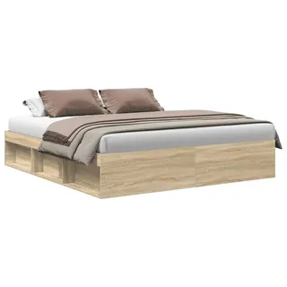 vidaXL Bettgestell Sonoma-Eiche 200x200 cm - Braun