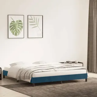 vidaXL Bettgestell ohne Matratze Dunkelblau 180x220 cm Samt - Blau
