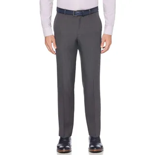 Perry Ellis Herren Portfolio Performance Anzughose, Moderne Passform, bügelfrei, Flache Vorderseite, Stretch (Taillengröße 30-42) Klassische Hose, anthrazit kariert, 36W / 29L