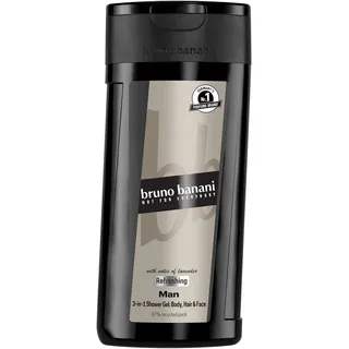 Bruno Banani Man 3-in-1 Shower Gel für Männer mit klassisch-maskulinem Amber-Fougère-Duft, 250 ml