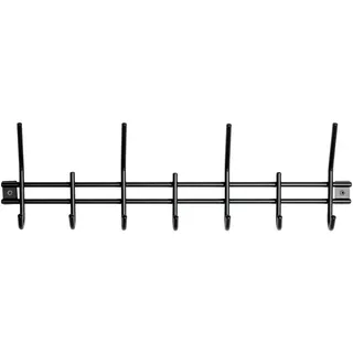 Garderobenleiste , Schwarz , Metall , 54x16x5 cm , Aufhängemöglichkeit , Garderobe, Garderobenhaken, Hakenleisten