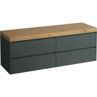 LAUFEN LANI Waschtischplatte wildeiche inklusive Unterschrank, ohne Ausschnitt, 1570x495x580mm, H4065901122661, Farbe: Verkehrsgrau