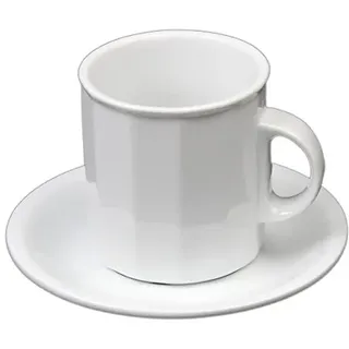 Holst Porzellan BR 030 SET 4 Porzellan 2-tlg. Tassenset Mercury 0,33 l mit Untere, weiß, 15.5 x 10 cm, 2 Einheiten für 2 Personen