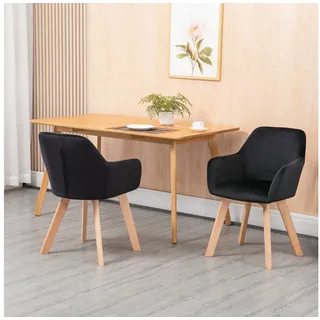Homcom Esszimmerstühle 2er Set Küchenstuhl mit Armlehne, Rückenlehne, Samtoptik,