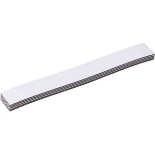100 Magnetetiketten beschreibbar 10 x 80 mm, Ferrit|PVC, weiß