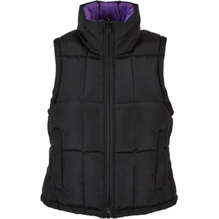Urban Classics - Weste kurz geschnitten für Damen TN824 (S) (Schwarz/Echt Lila) - Schwarz