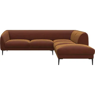 FLEXLUX Ecksofa »Belle Designsofa, L-Form, B/T 268/209 cm« Skandinavisches Design, In hochwertiger Verarbeitung, braun
