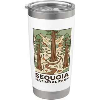Sequoia National Park - Vintage Forest Trees Outdoor Nature Doppelwandiger Edelstahl-Thermobecher