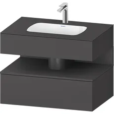 Duravit Qatego Einbauwaschtisch mit Konsolenwaschtischunterbau, 800x550x600mm, Nische Graphit Matt, QA4785049, Farbe: Graphit Matt/mit Nischenbeleuchtung