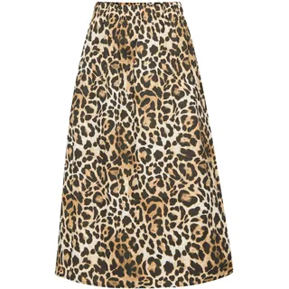 ICHI Midirock Damen Animalprint Beige 40