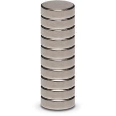 Bild Magnet (Ø x H) 10 mm x 3 mm Scheibe Silber 10 St. 6166396