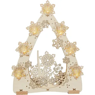 SAICO Original LED Schwibbogen »3D-Lichterspitze, Eissterne« Premium LED-Beleuchtung, warmweiß, BxHxT: 31x40,5x4,5 cm