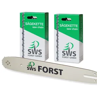 45cm SWS Forst Schwert mit 2 VM Sägeketten 325 1,5mm 72TG passend Husqvarna 50 51