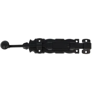 Amig - Türriegel aus Stahl | Bolzenriegel Mod. 411 | Türschloss in Schwarz | Torschlossriegel Türschieber | Maße: 150 x 35 | Aufschraubschloss | Geeignet für Fenster