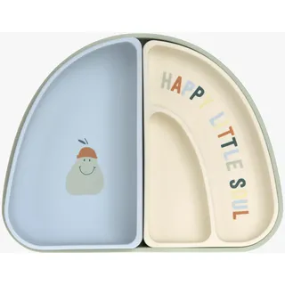 Lässig Baby Kinder Geschirrset Silikon Teller Schüssel Snackteller/Silicone Dish Set Happy Fruits Lemon
