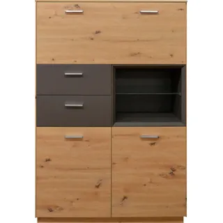 Mäusbacher Highboard 99 x 151 x 41 cm Beige / Rot