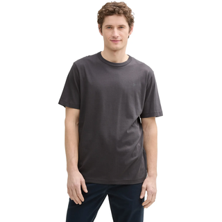 T-Shirt TOM TAILOR, Herren, Gr. S, weiß, Jersey, Obermaterial: 100% Baumwolle, unifarben, regular fit taillenbedeckt, Rundhals, gerader Abschluss, Shirts T-Shirt, mit Logo Print