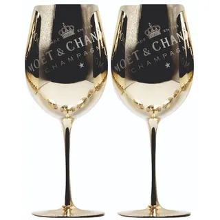 Moet Chandon Champagnerglas in Gold 2 Stück