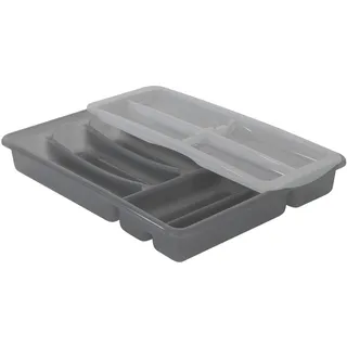 Rotho Besteckkasten Basic 6 Fächer Grau