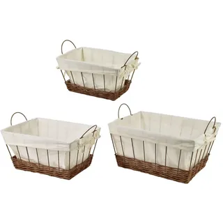 Mondex Brotkorb Will 3er Set Braun 40x30x20 cm Metall , 30x20x40 cm , Geschirr, Tischkultur & Serviergeschirr, Brotkörbe