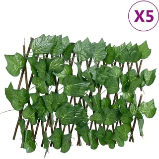 Rankgitter mit Künstlichem Weinlaub 5 Stk. Erweiterbar 180x20cm
