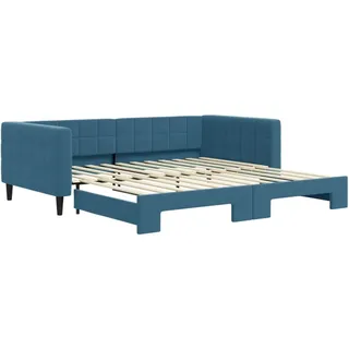 vidaXL Tagesbett Ausziehbar Blau 100x200 cm Samt - Blau