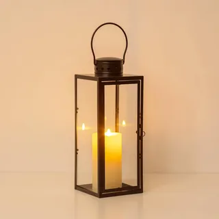 Staymoment Deko Laternen für Draußen Wetterfest: 35 cm Windlicht Laterne Outdoor als Balkon Garten Deko Grablaterne Friedhof Kerzenhalter Modern Tischdeko