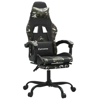 SYFAXTM Gamingstuhl mit Fußstütze Drehbar Schwarz Tarnfarben Kunstleder - Grün