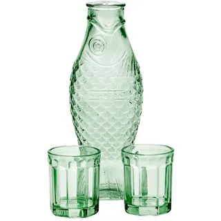 Set Karaffe mit 2 Gläsern M grün Fish & Fish - SERAX